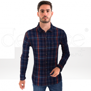 Camisa Franela Azul-Tomate