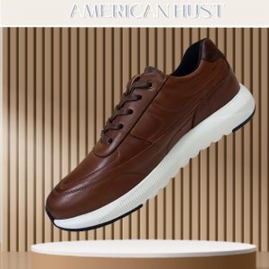 Zapatillas de Cuero Caoba Oscuro