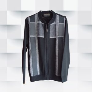 Suéter Gris con Cuero