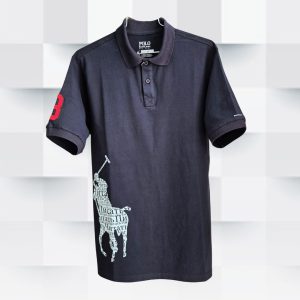 Camiseta Polo Azul con Cuello