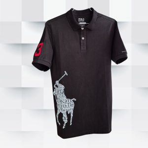 Camiseta Polo Negra con Cuello
